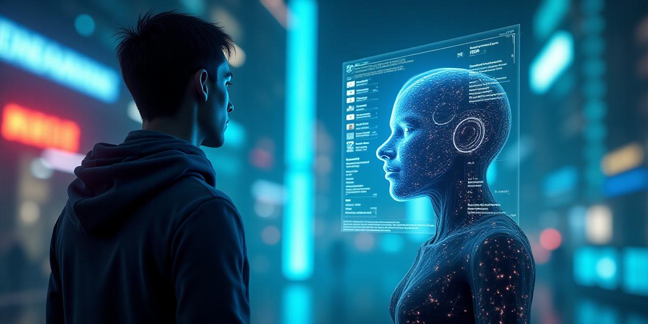 Futuristic gaming interface showing AI bot interactions during onboarding